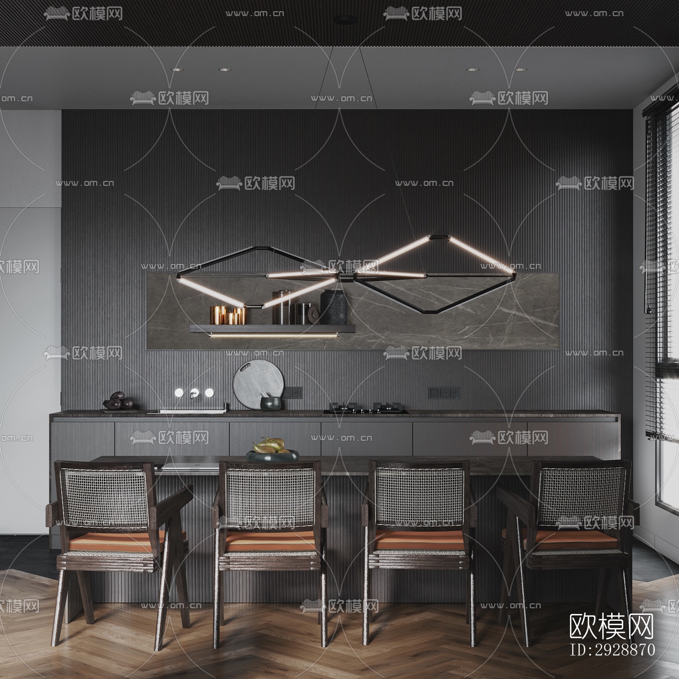 现代平层效果图下载（渲染图12）