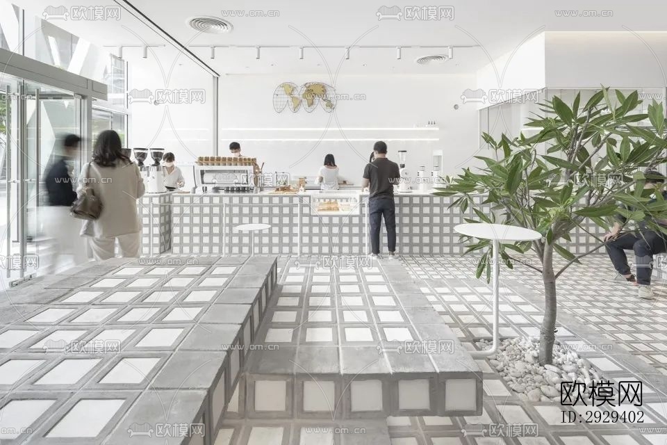 工业风咖啡奶茶效果图下载（渲染图2）