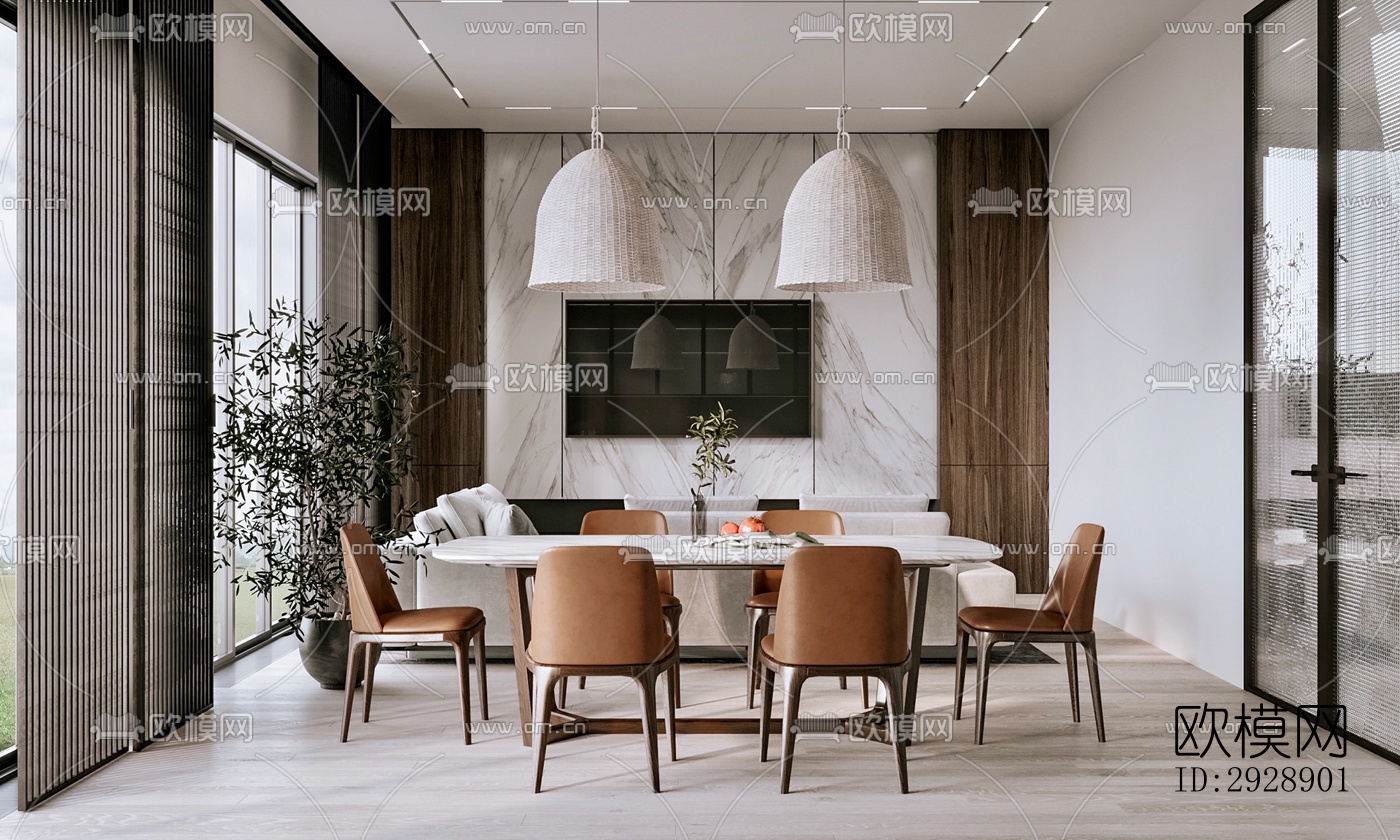 现代平层效果图下载（渲染图1）