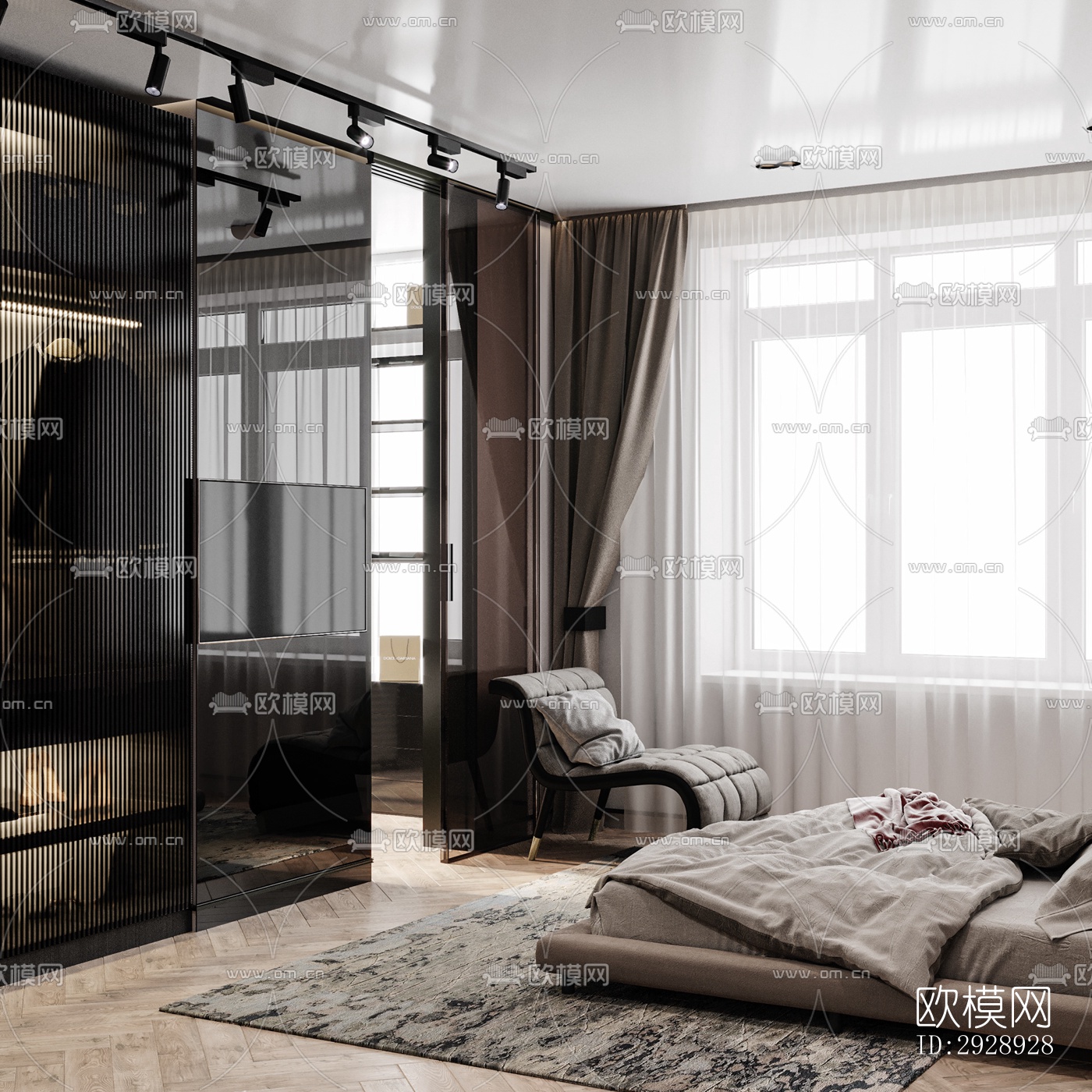 美式平层效果图下载（渲染图6）