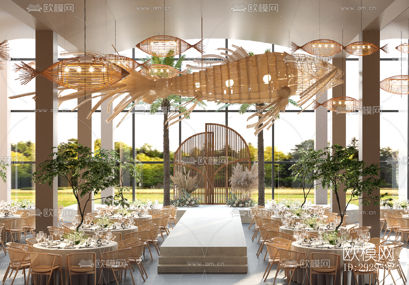 侘寂西餐厅效果图下载（渲染图7）