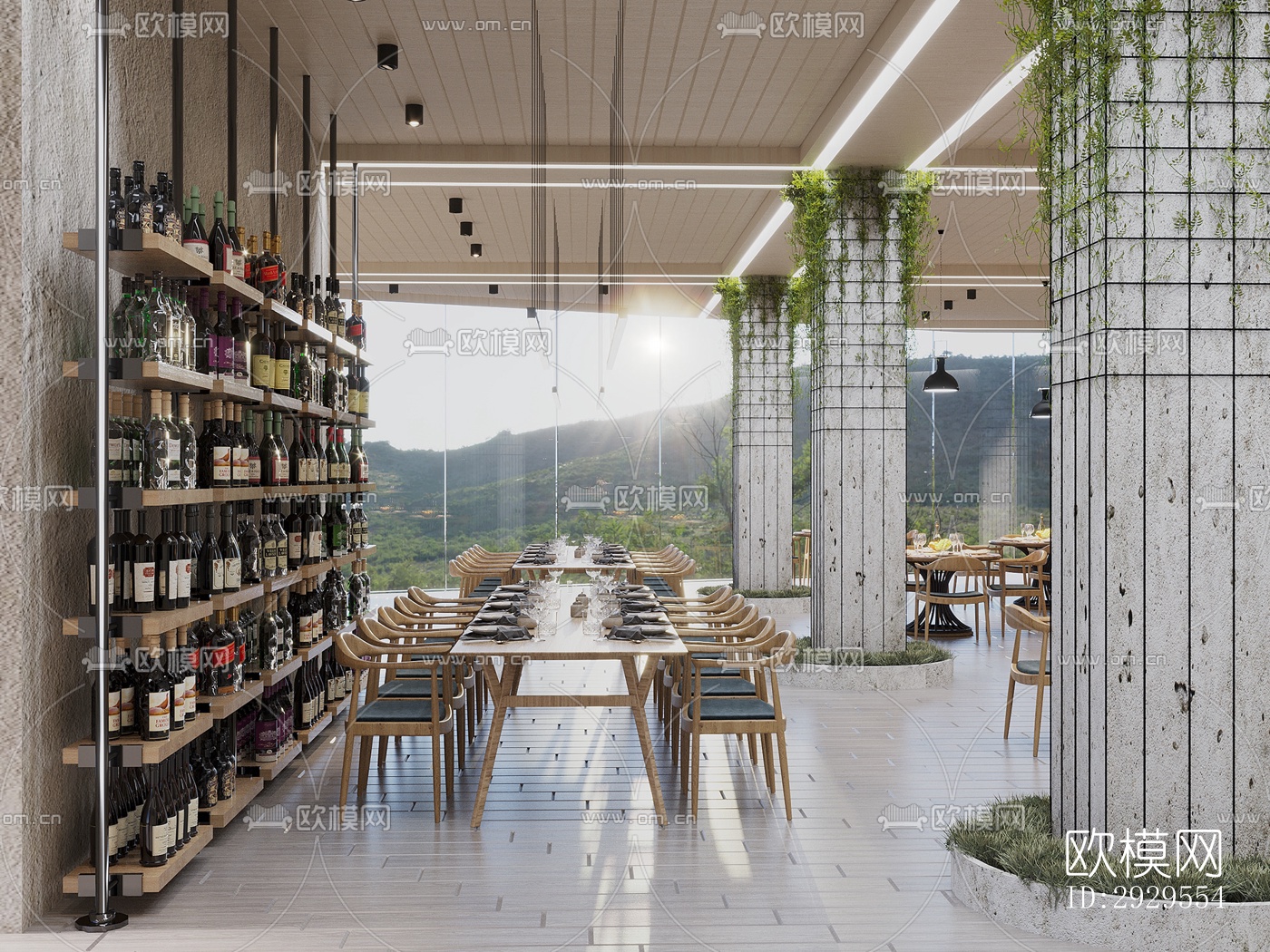 工业风西餐厅效果图下载（渲染图7）