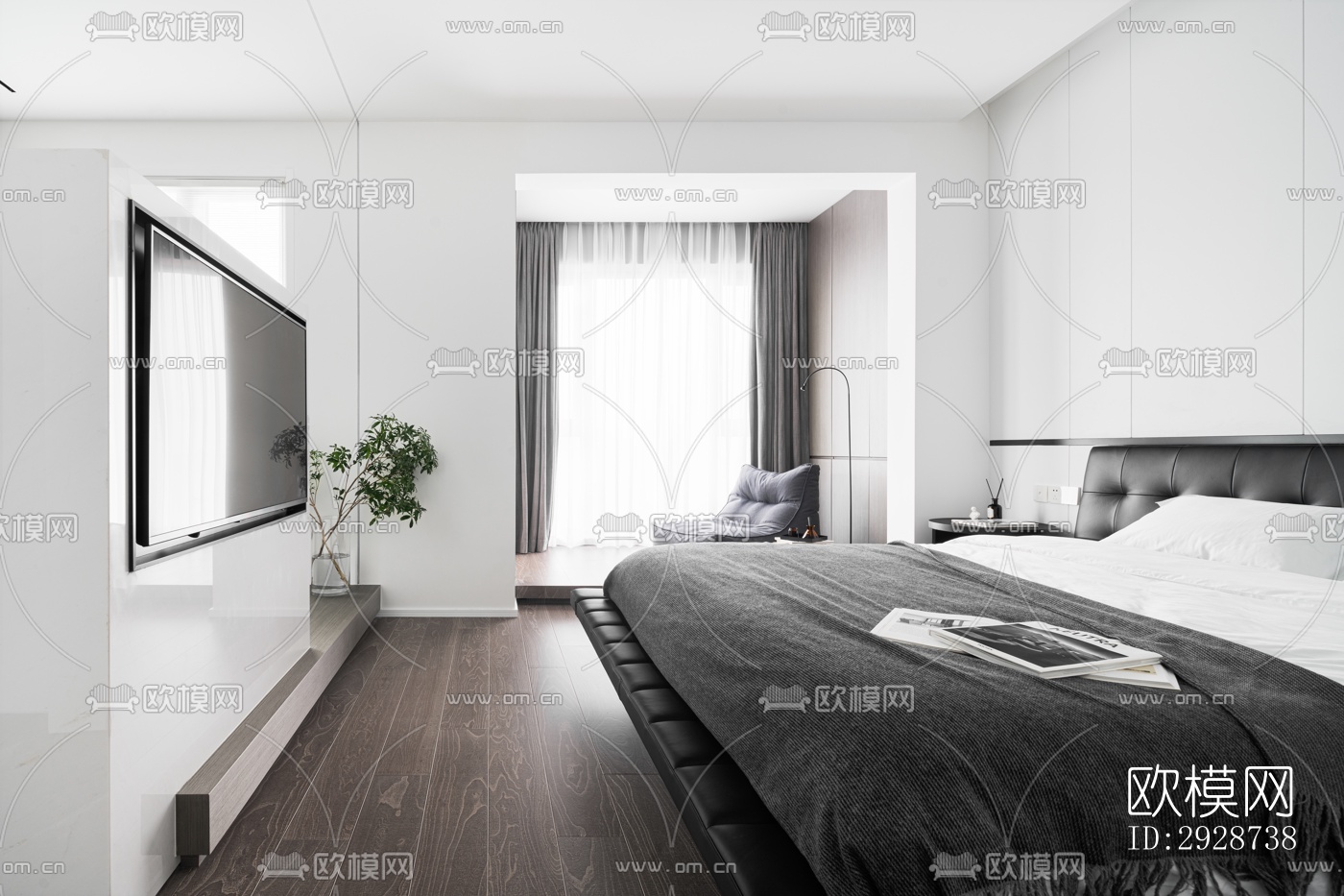 现代平层效果图下载（渲染图2）