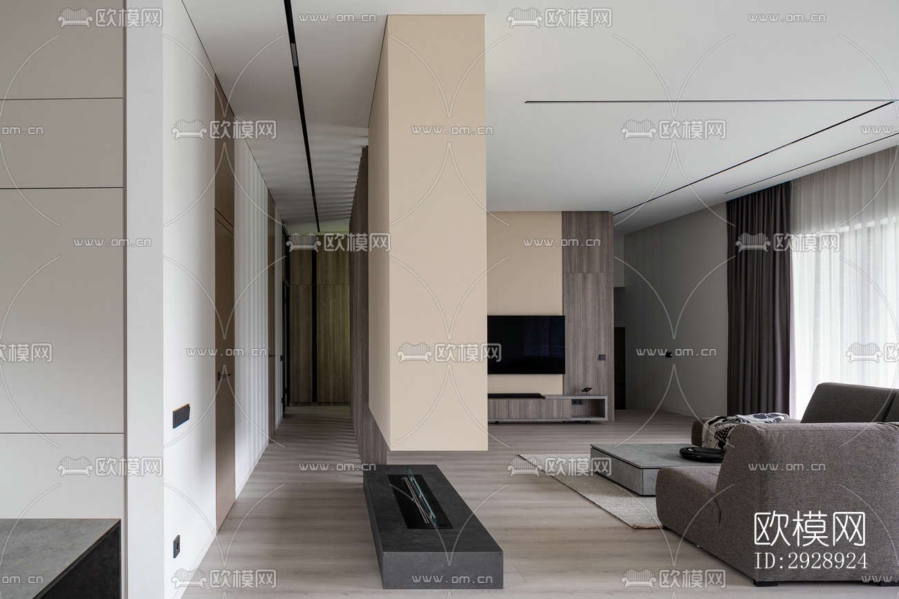 现代平层效果图下载（渲染图13）