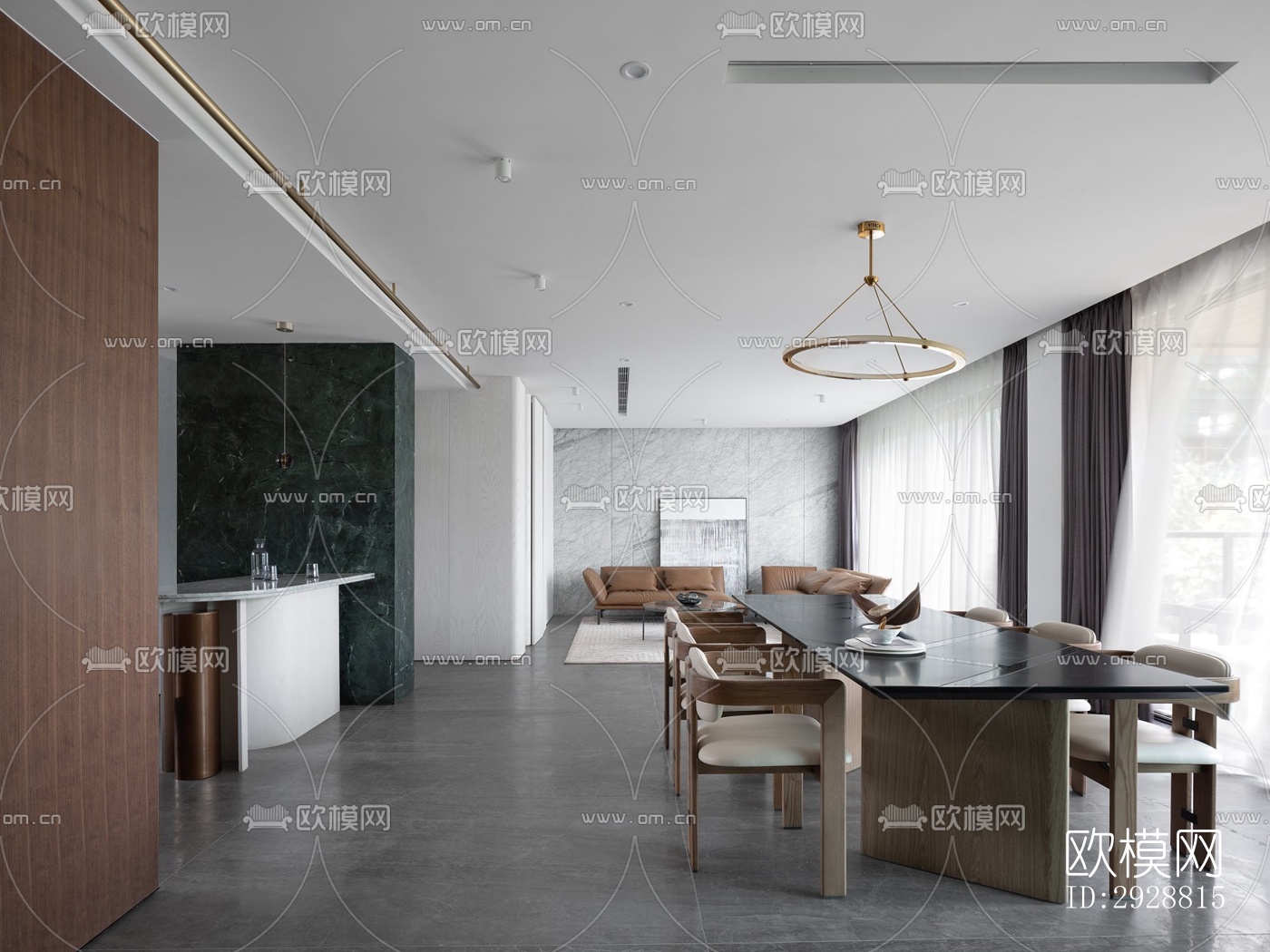 现代平层效果图下载（渲染图8）