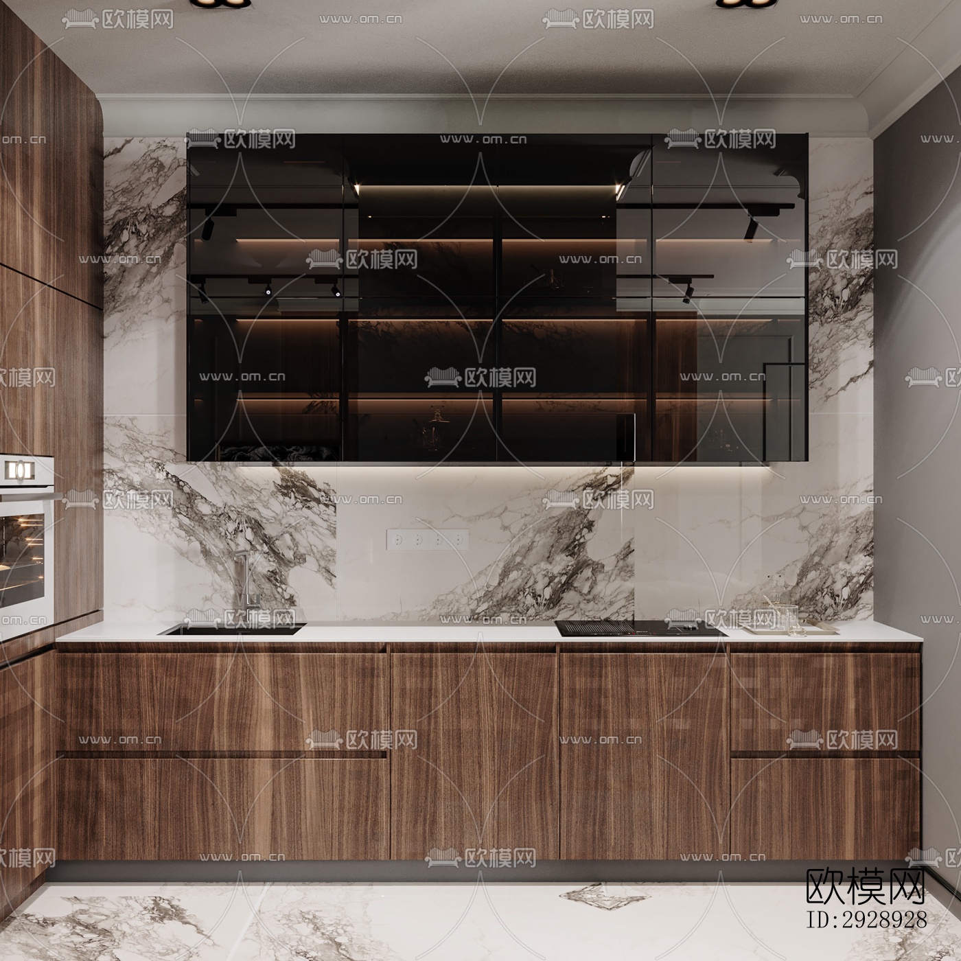 美式平层效果图下载（渲染图18）