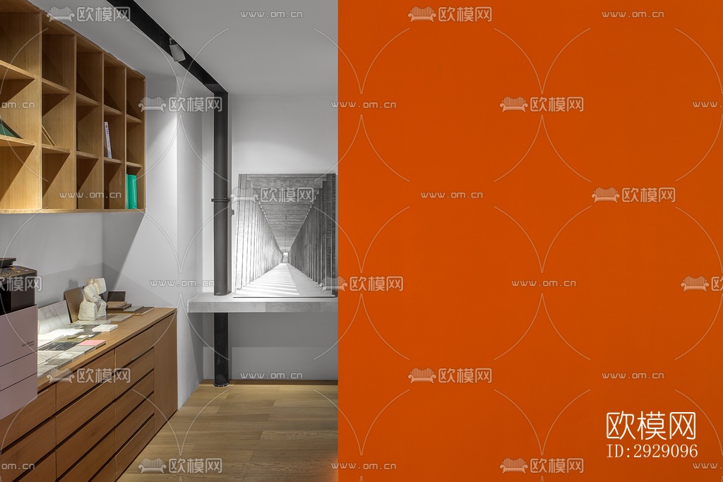 现代办公区效果图下载（渲染图2）