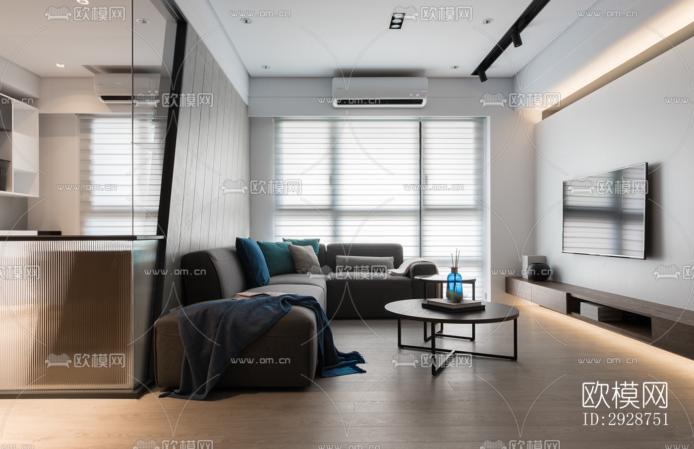 现代平层效果图下载（渲染图1）