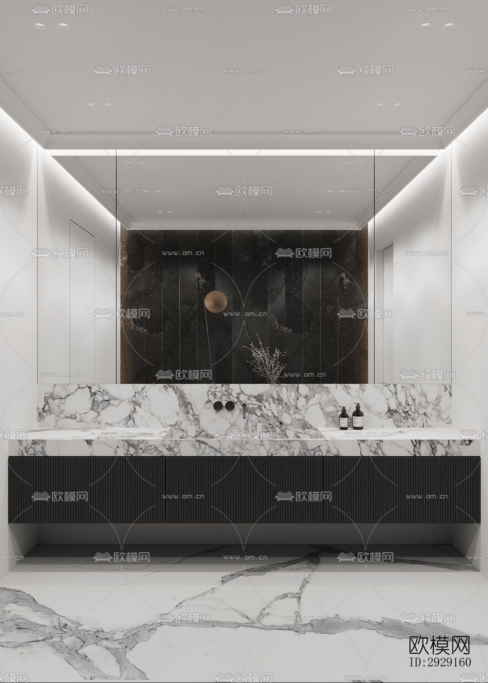 现代办公区效果图下载（渲染图7）