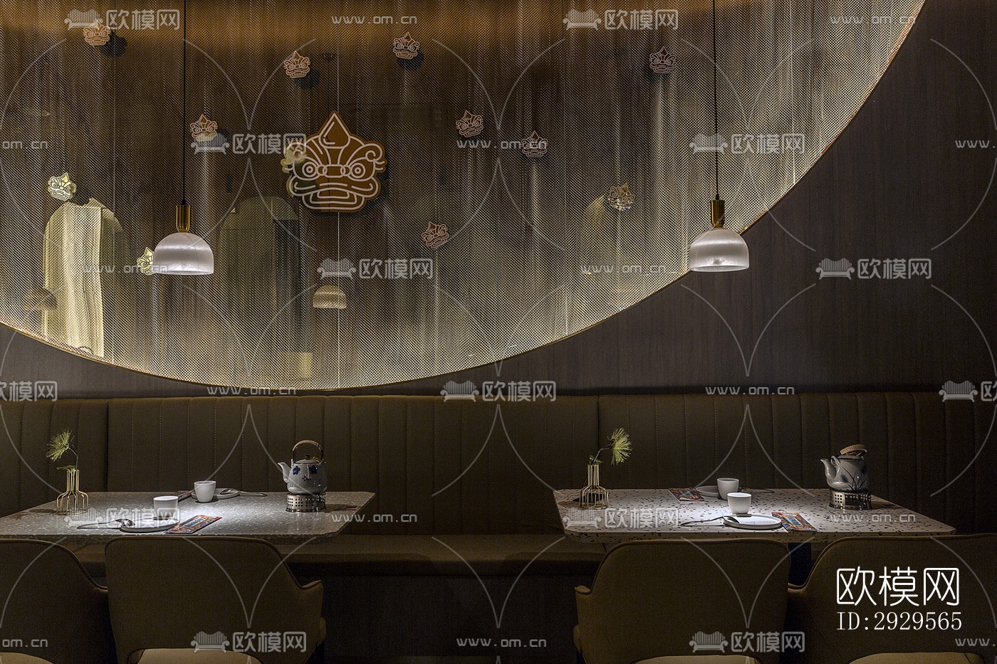 现代西餐厅效果图下载（渲染图4）
