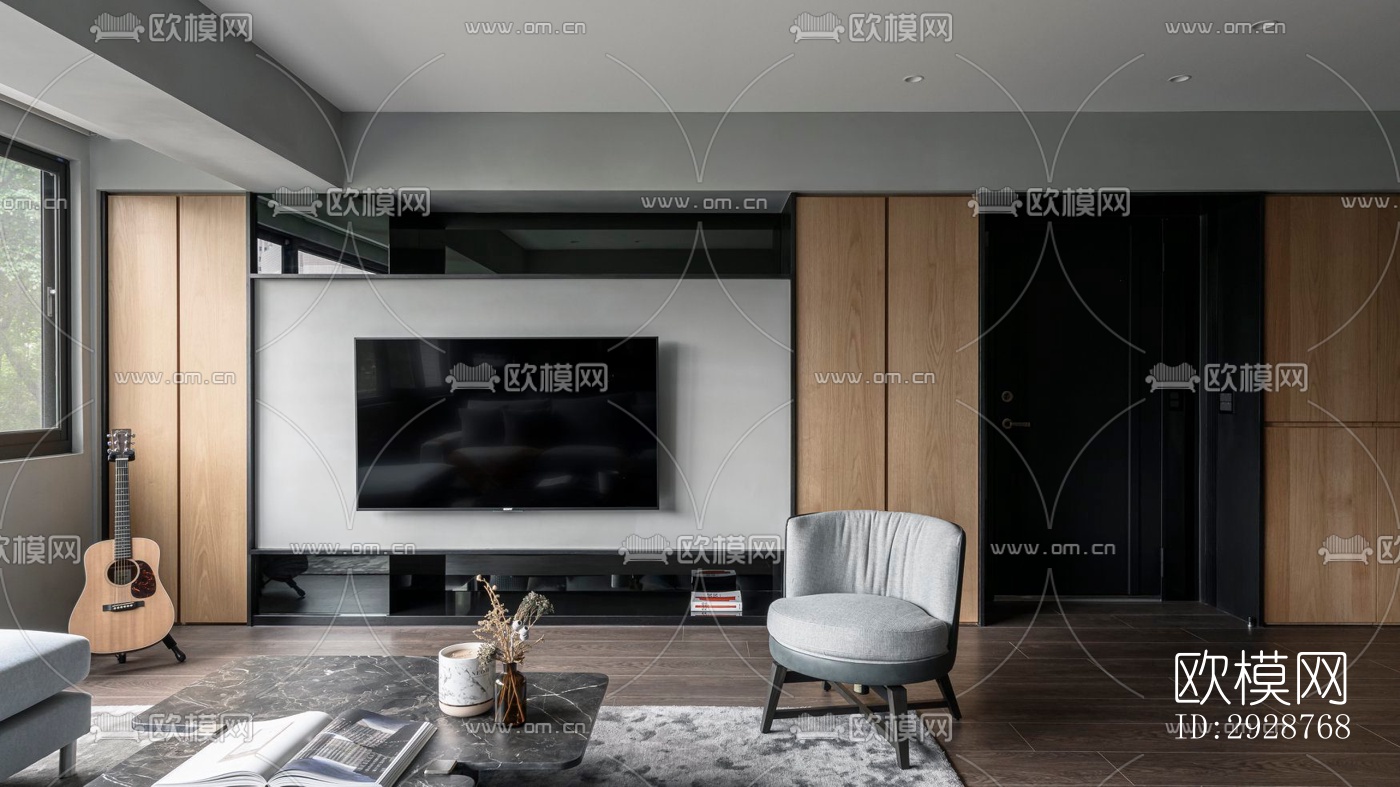 现代平层效果图下载（渲染图17）