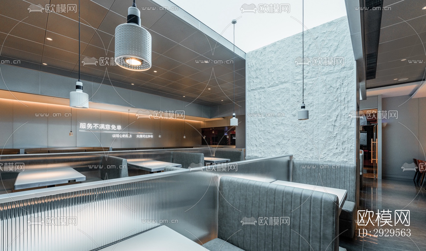 现代西餐厅效果图下载（渲染图12）