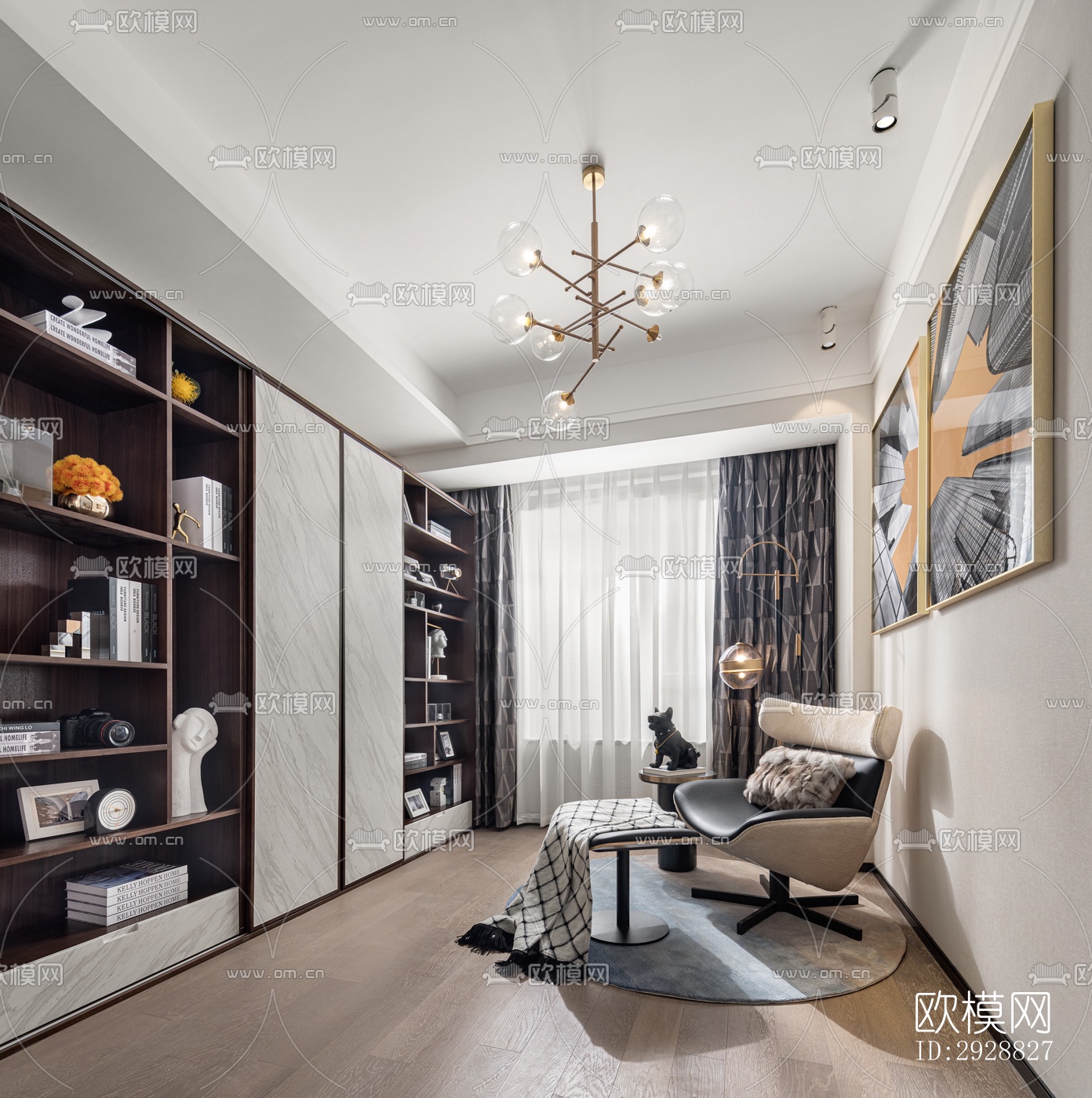 现代平层效果图下载（渲染图5）