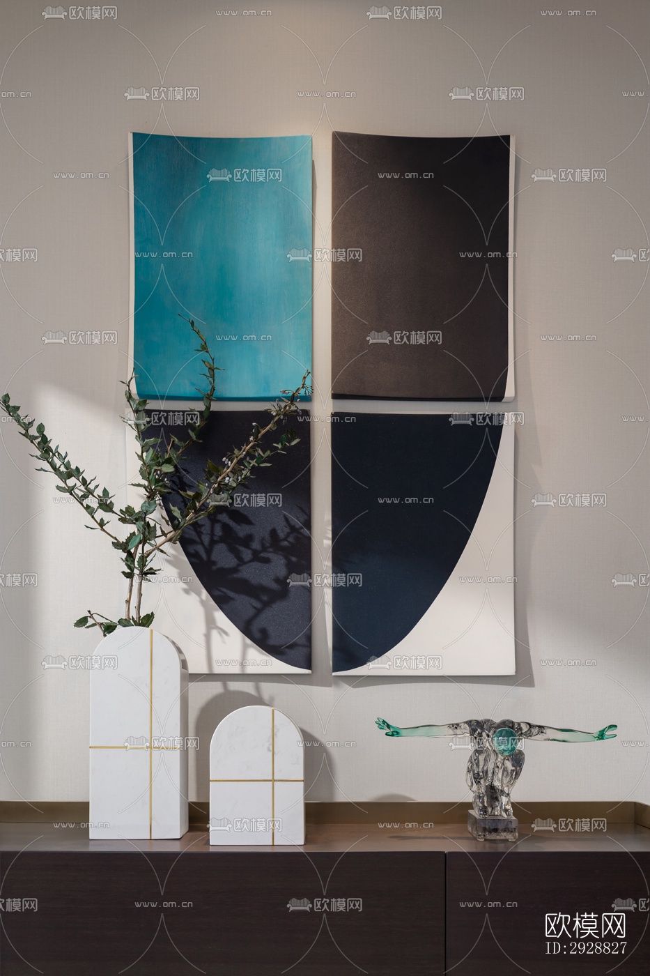 现代平层效果图下载（渲染图1）