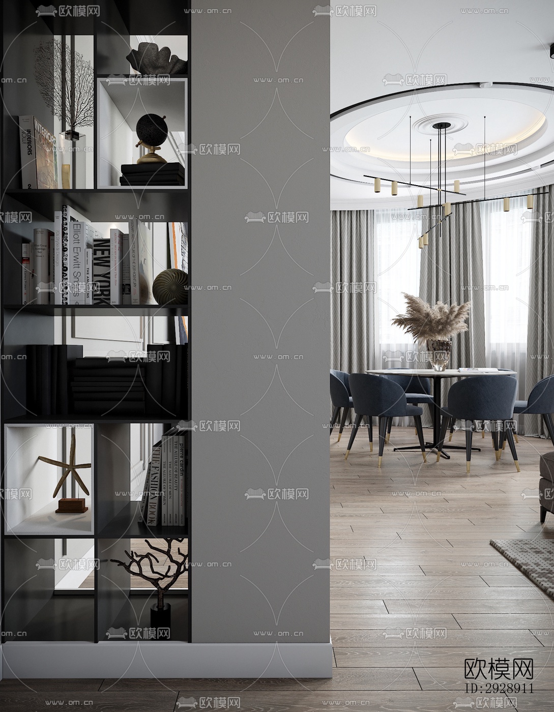 现代平层效果图下载（渲染图6）