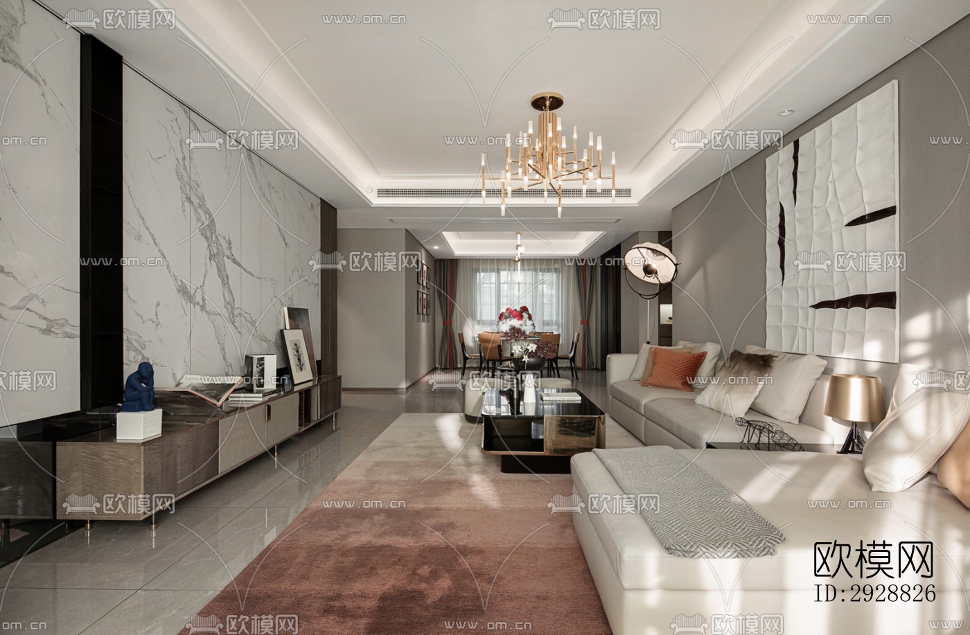 现代平层效果图下载（渲染图16）