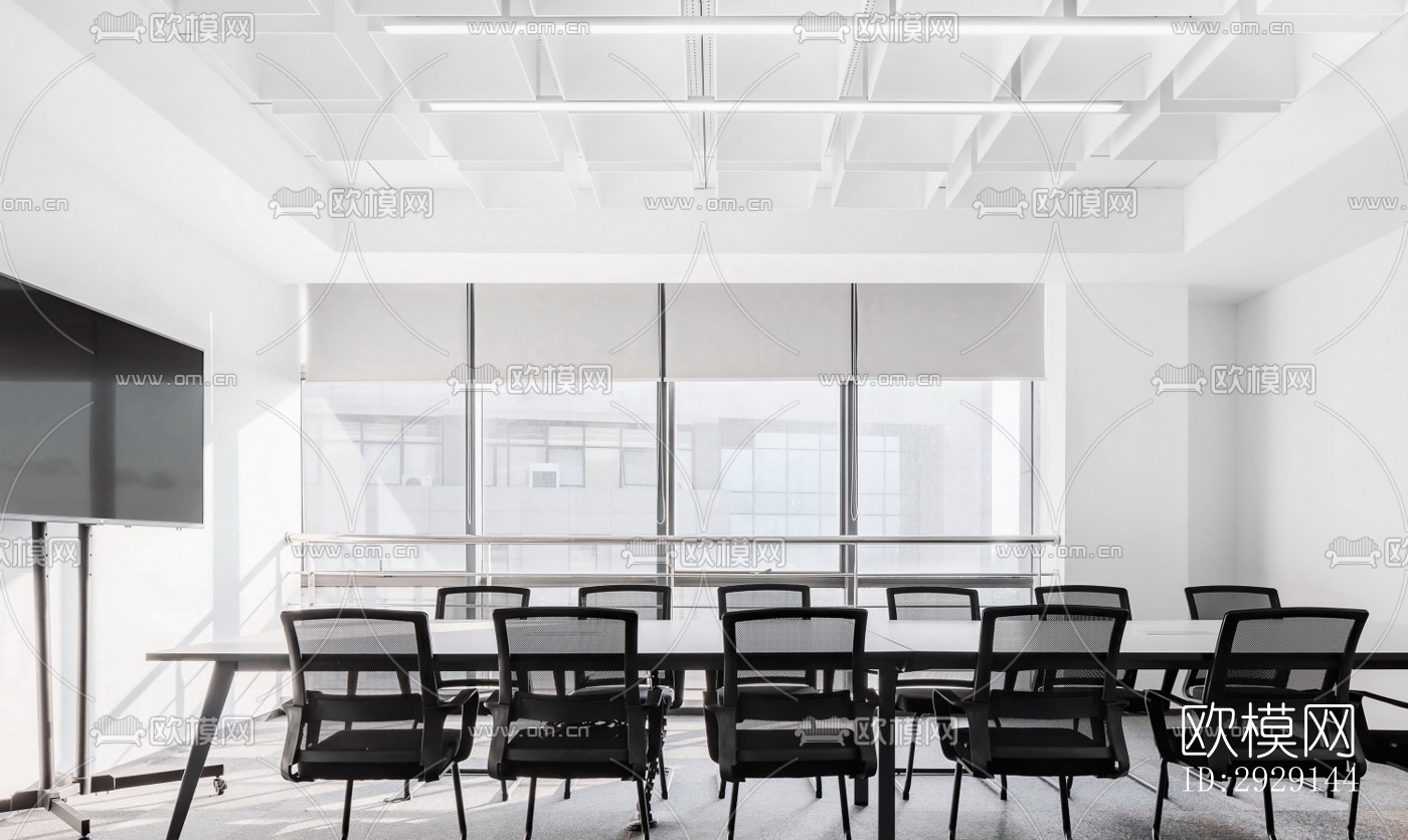 现代办公区效果图下载（渲染图1）