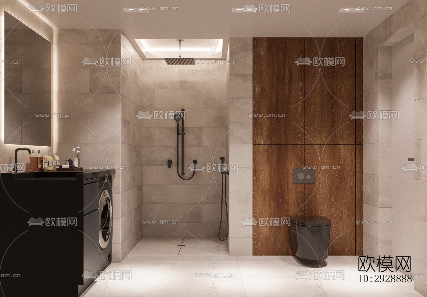 现代平层效果图下载（渲染图4）