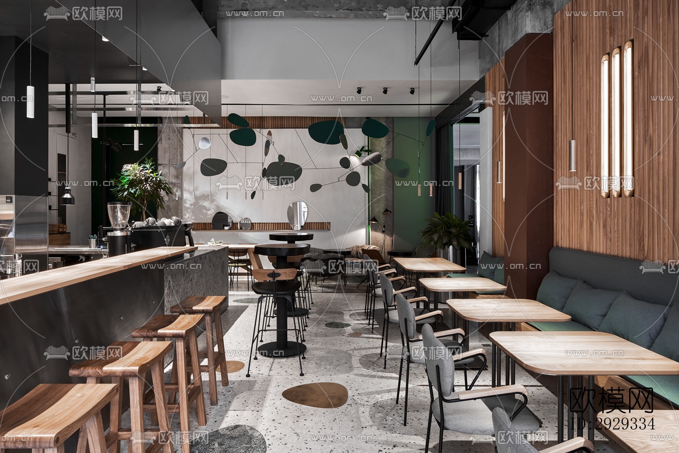 北欧咖啡奶茶效果图下载（渲染图14）