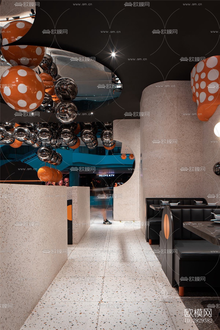 高级灰西餐厅效果图下载（渲染图11）