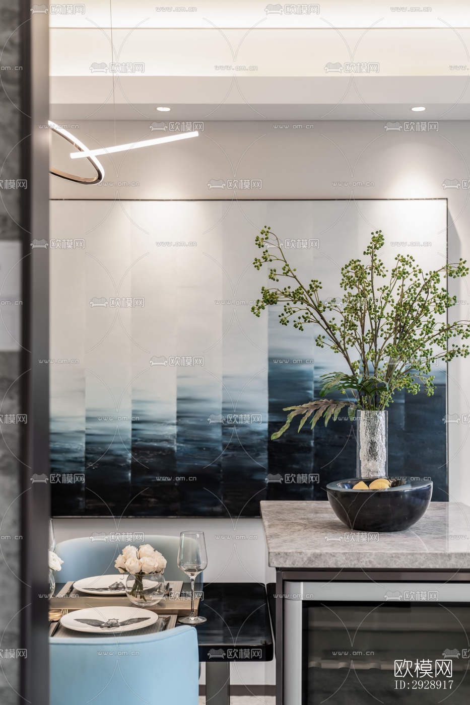 现代平层效果图下载（渲染图14）