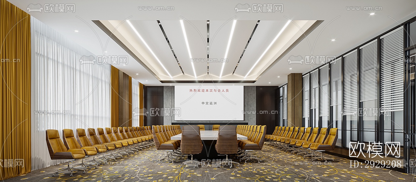 现代商务大堂效果图下载（渲染图6）