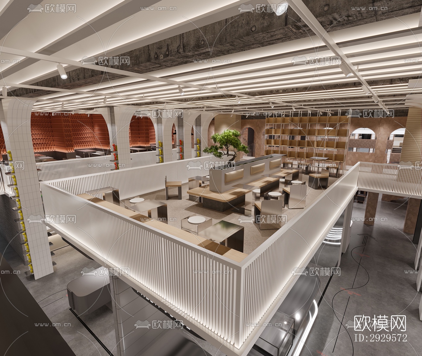 现代西餐厅效果图下载（渲染图2）