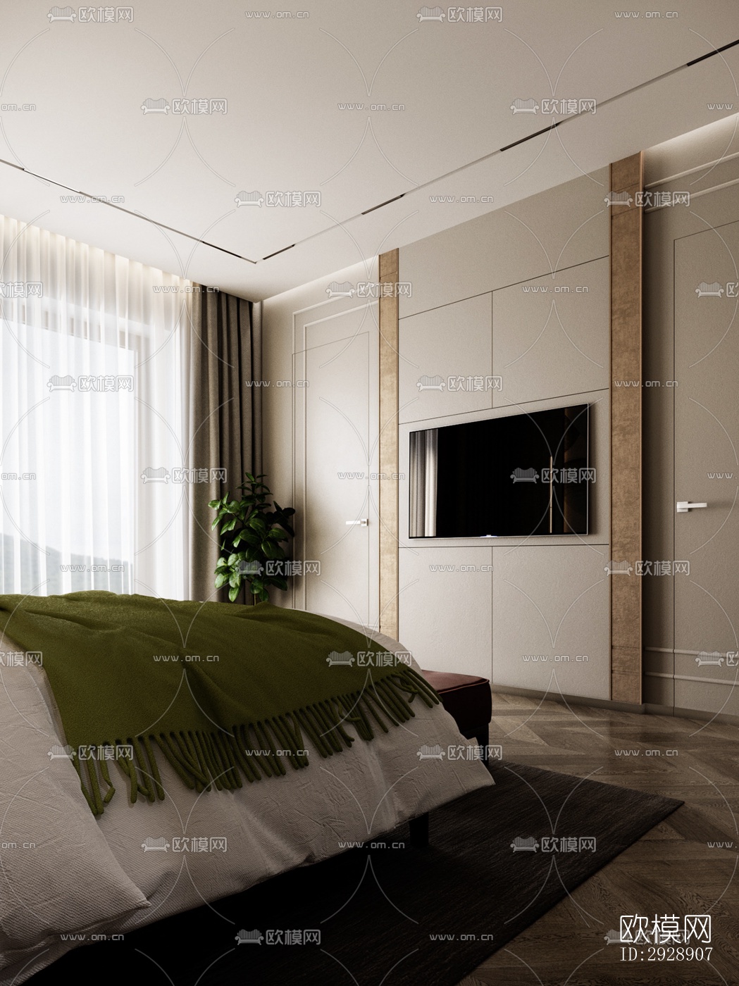 现代平层效果图下载（渲染图16）