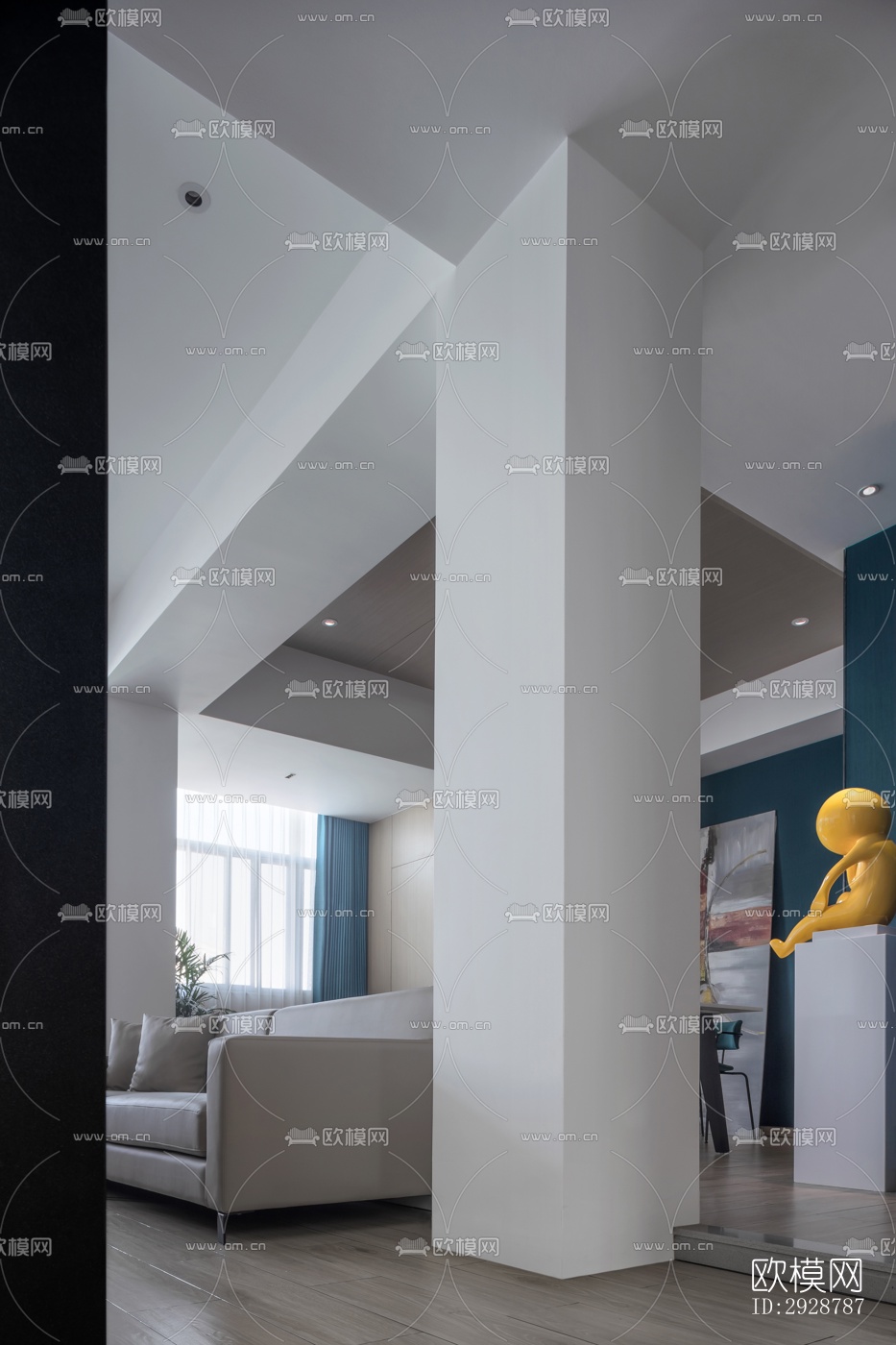 现代平层效果图下载（渲染图3）