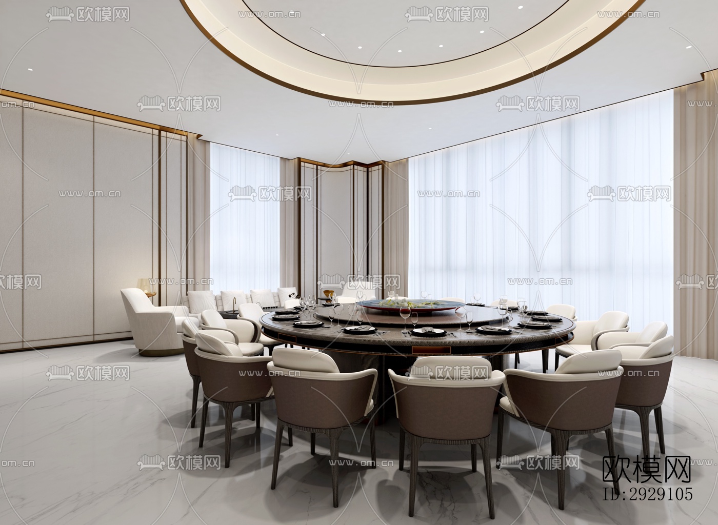 现代办公区效果图下载（渲染图3）