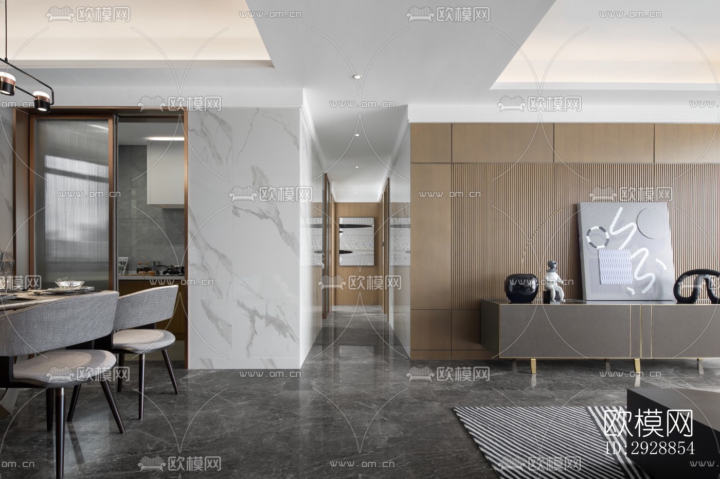 现代平层效果图下载（渲染图13）