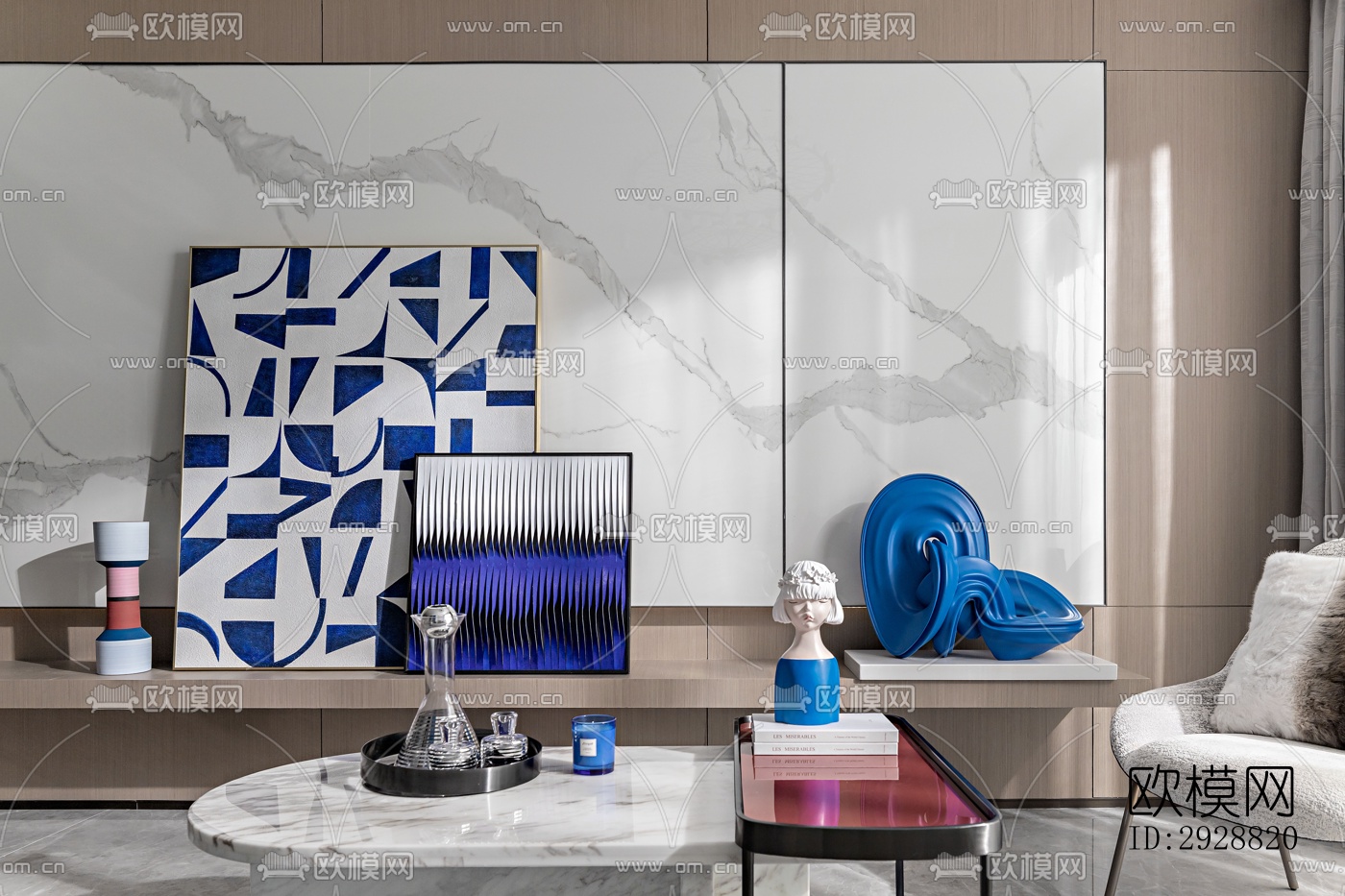 现代平层效果图下载（渲染图4）