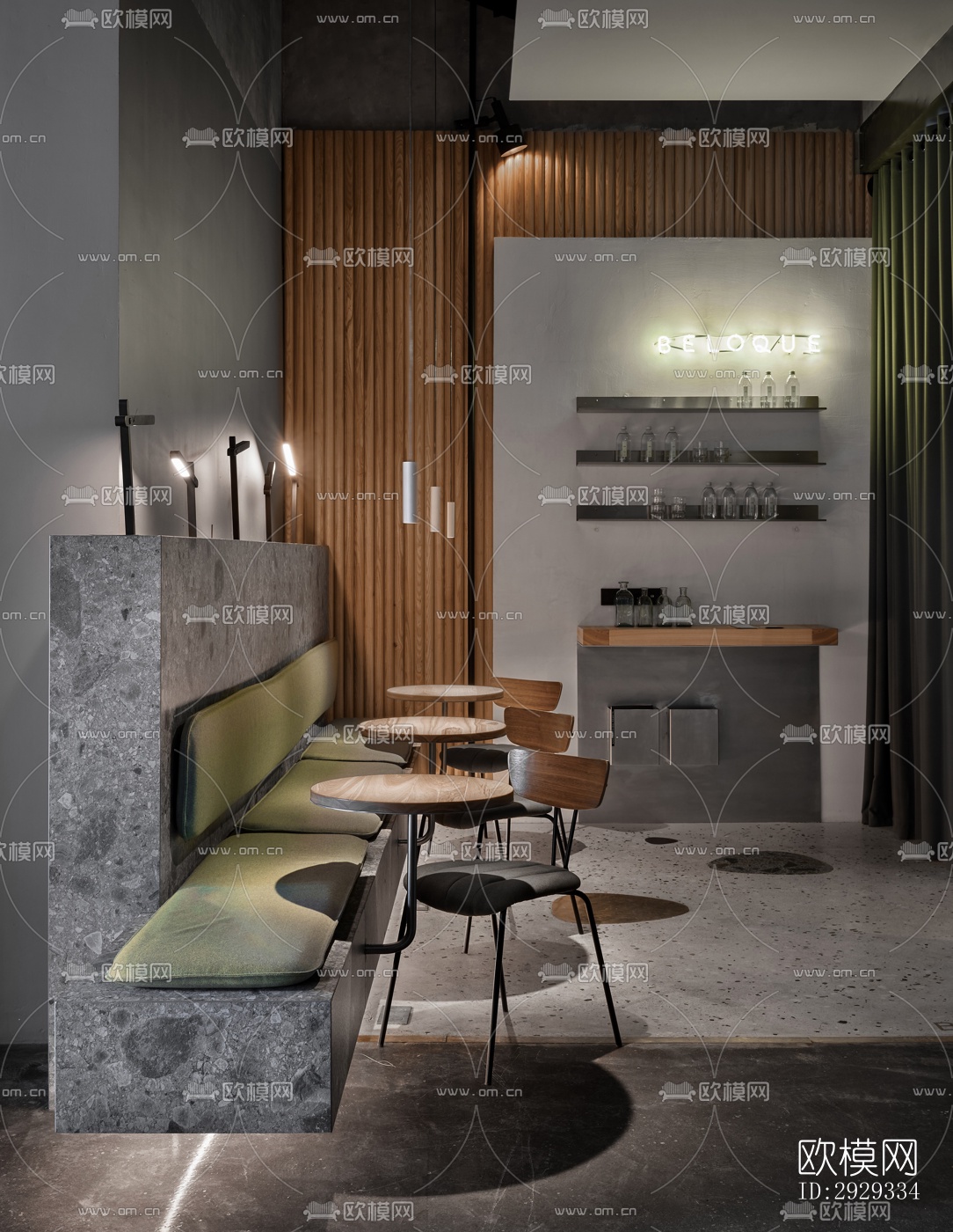 北欧咖啡奶茶效果图下载（渲染图2）