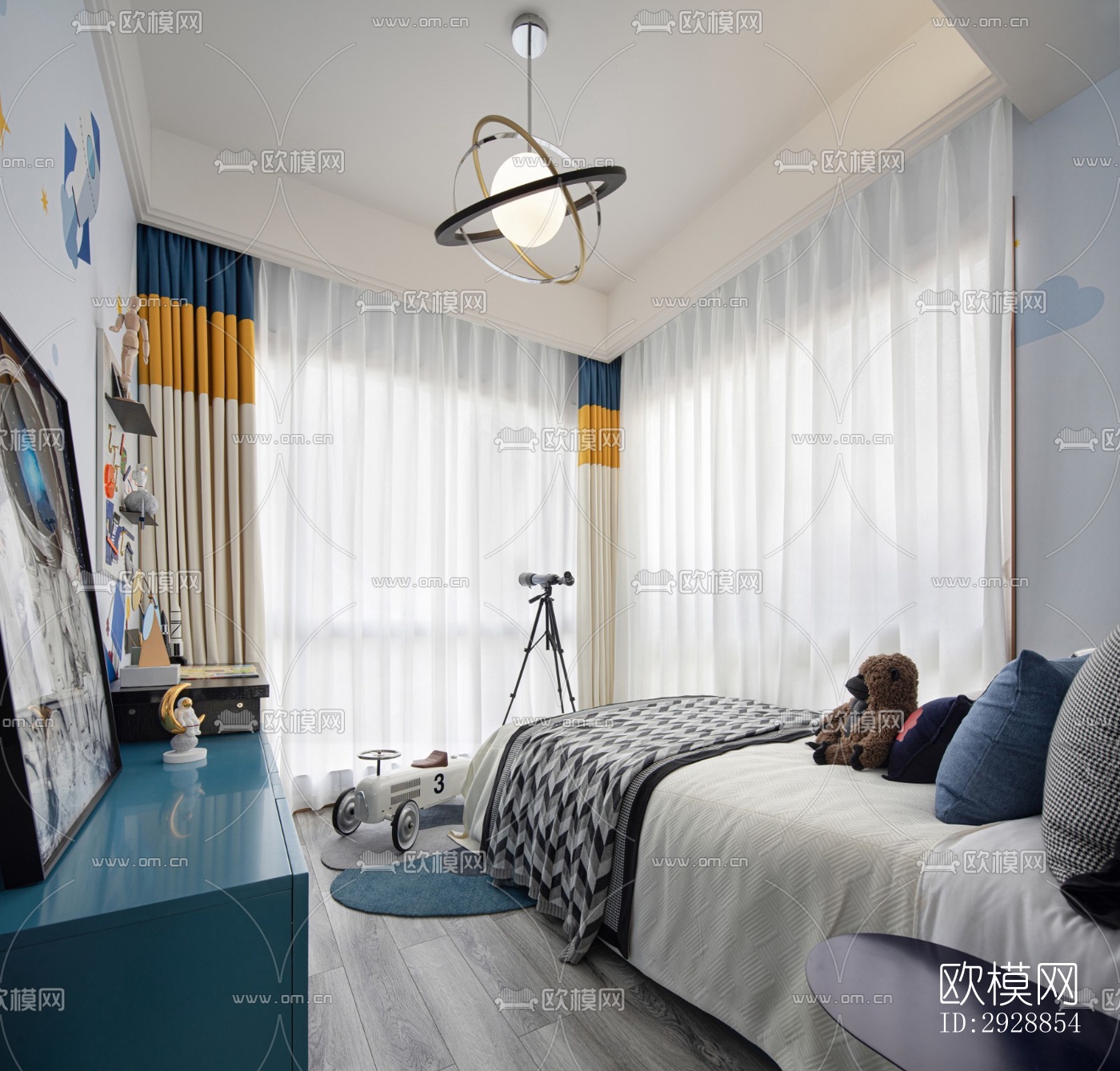 现代平层效果图下载（渲染图8）