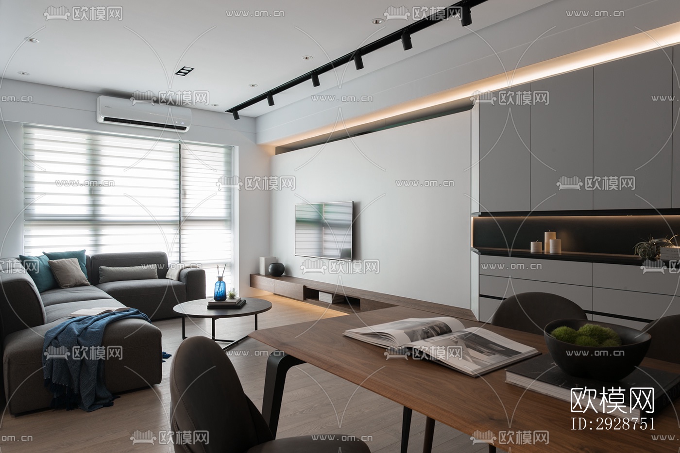 现代平层效果图下载（渲染图11）