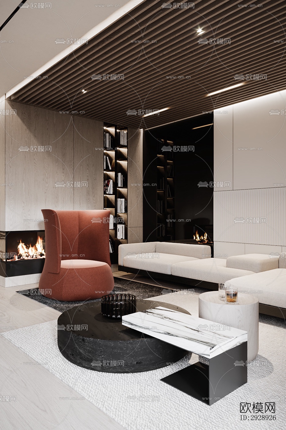 现代平层效果图下载（渲染图10）