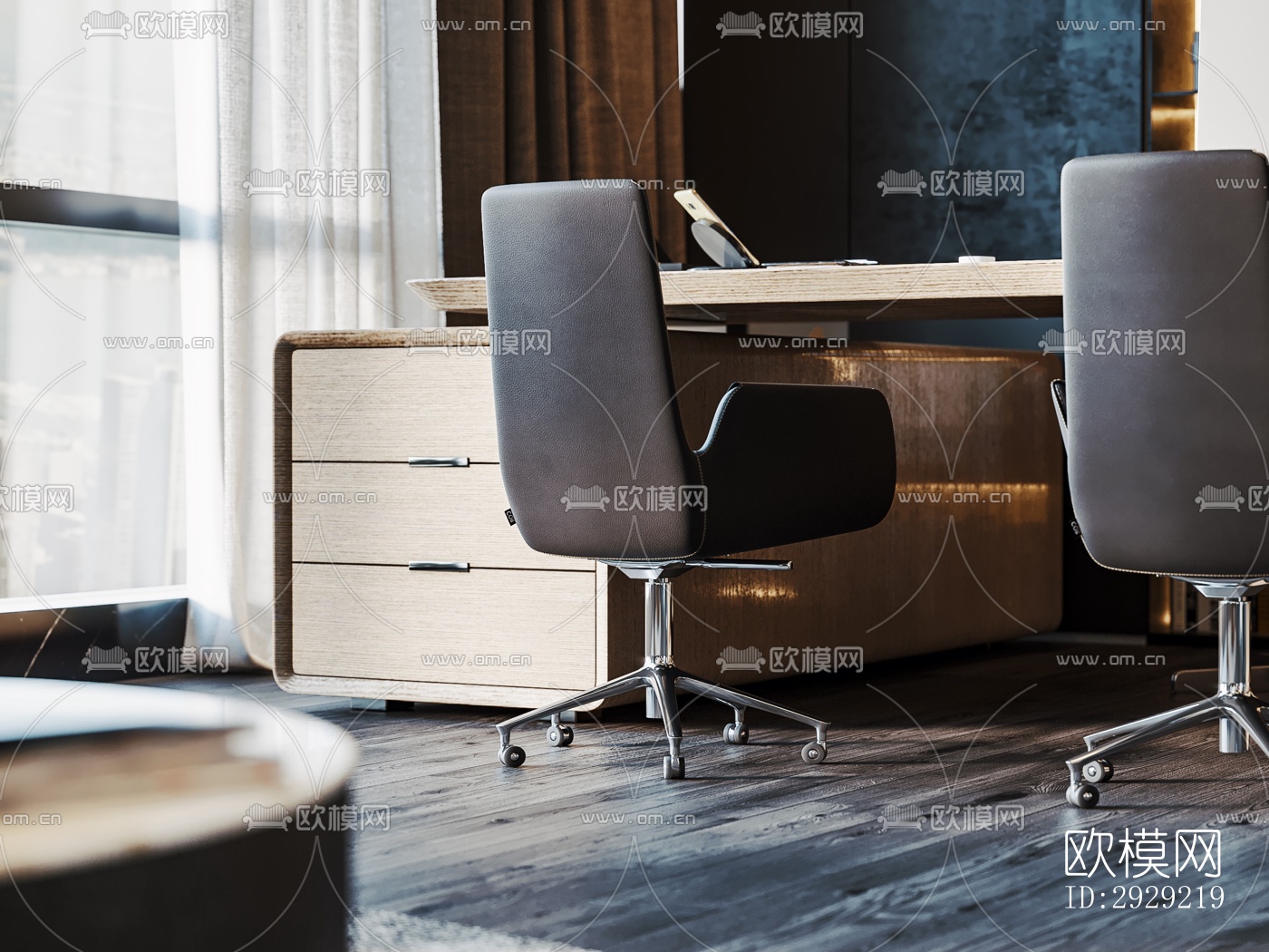 现代经理室效果图下载（渲染图11）