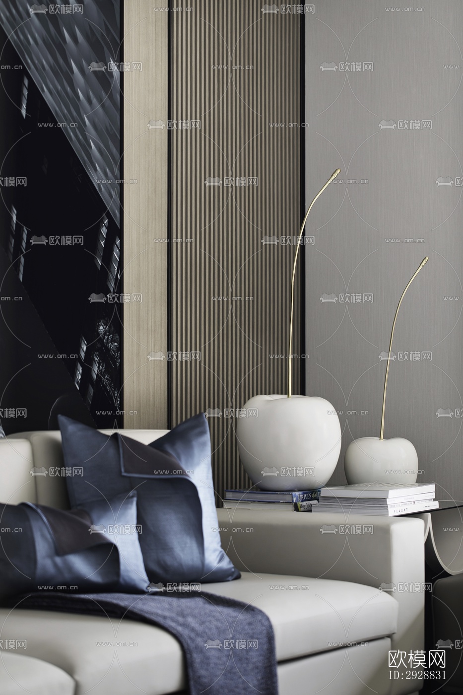 现代平层效果图下载（渲染图3）