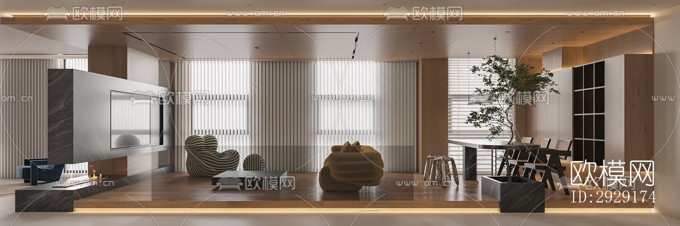 现代办公区效果图下载（渲染图13）