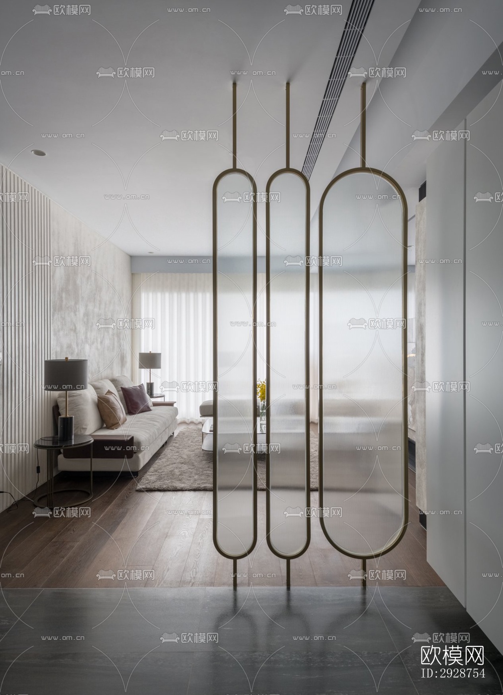 现代平层效果图下载（渲染图12）