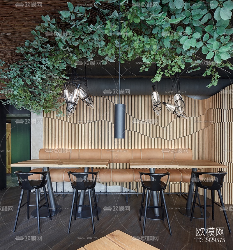高级灰西餐厅效果图下载（渲染图8）