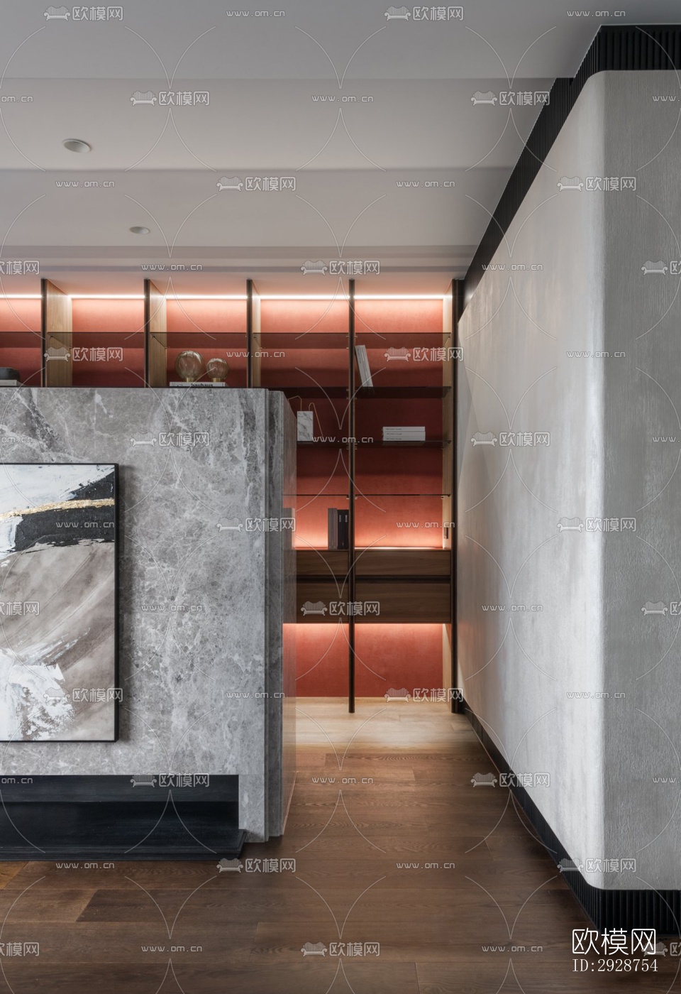 现代平层效果图下载（渲染图17）