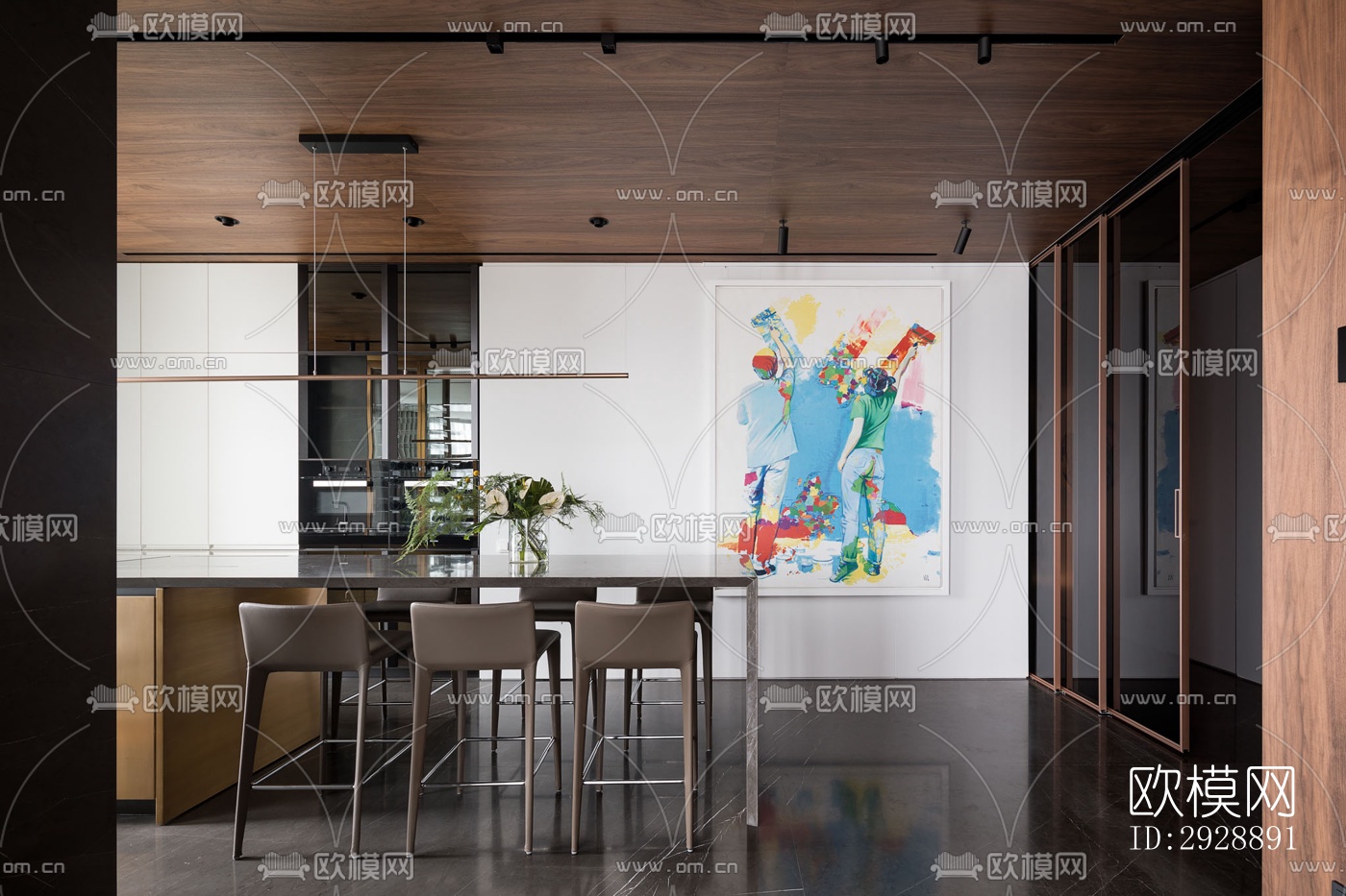 现代平层效果图下载（渲染图11）