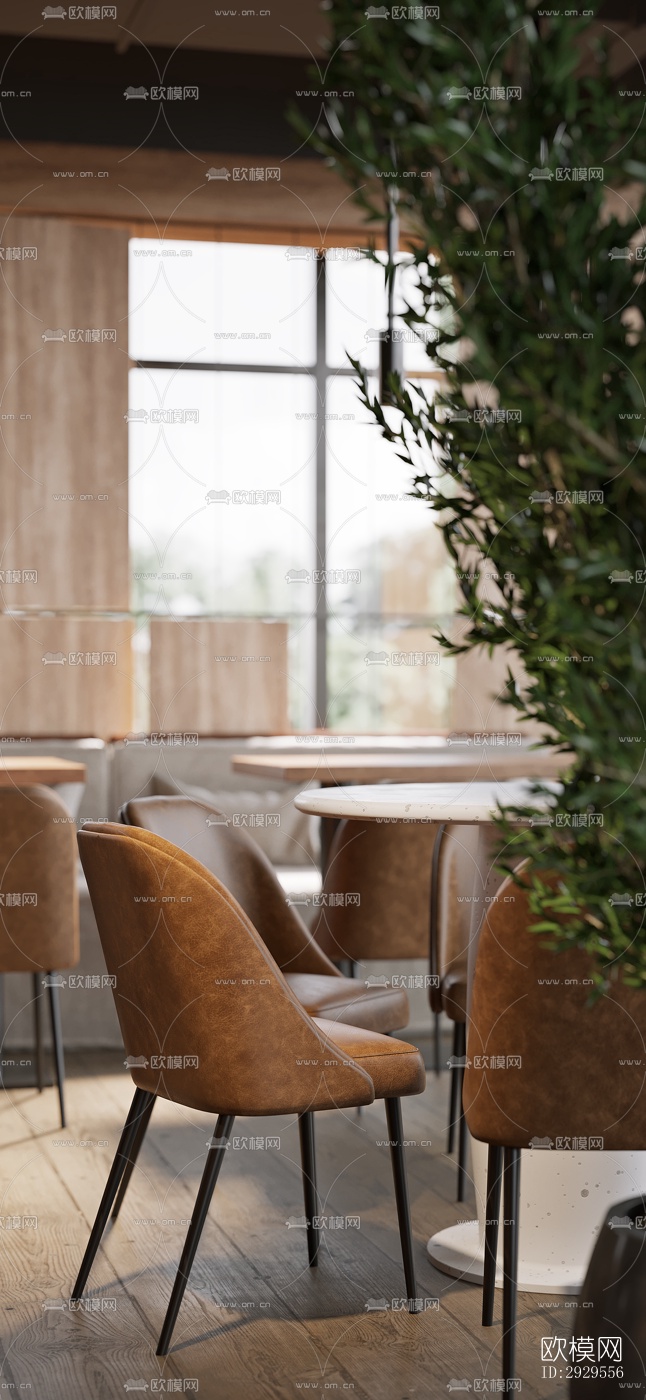 工业风西餐厅效果图下载（渲染图1）