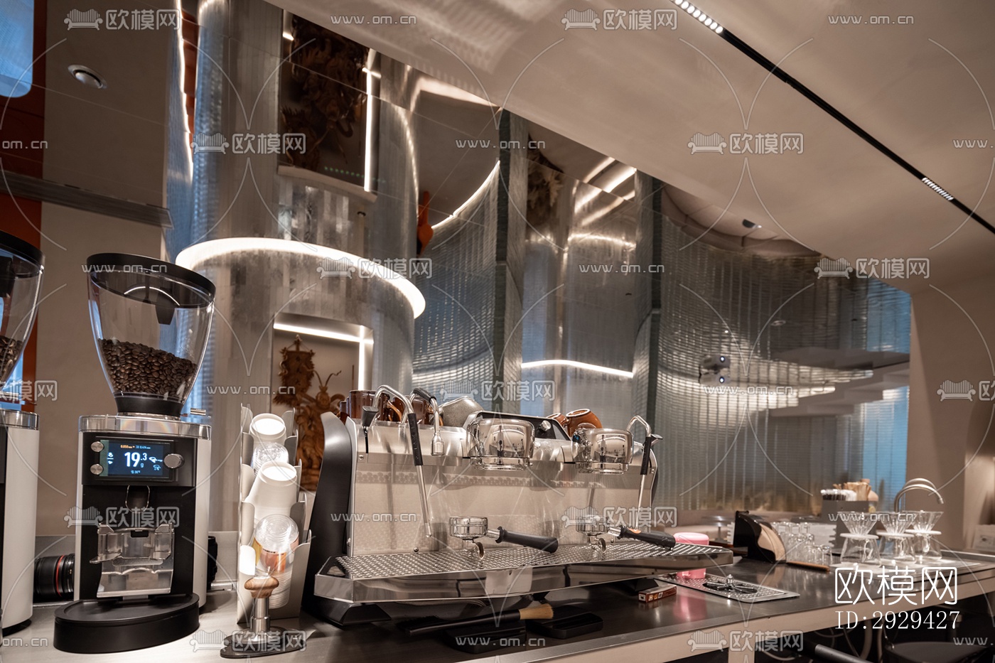 现代咖啡奶茶效果图下载（渲染图13）