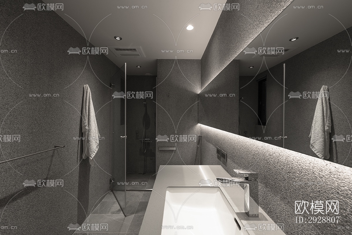 现代平层效果图下载（渲染图6）