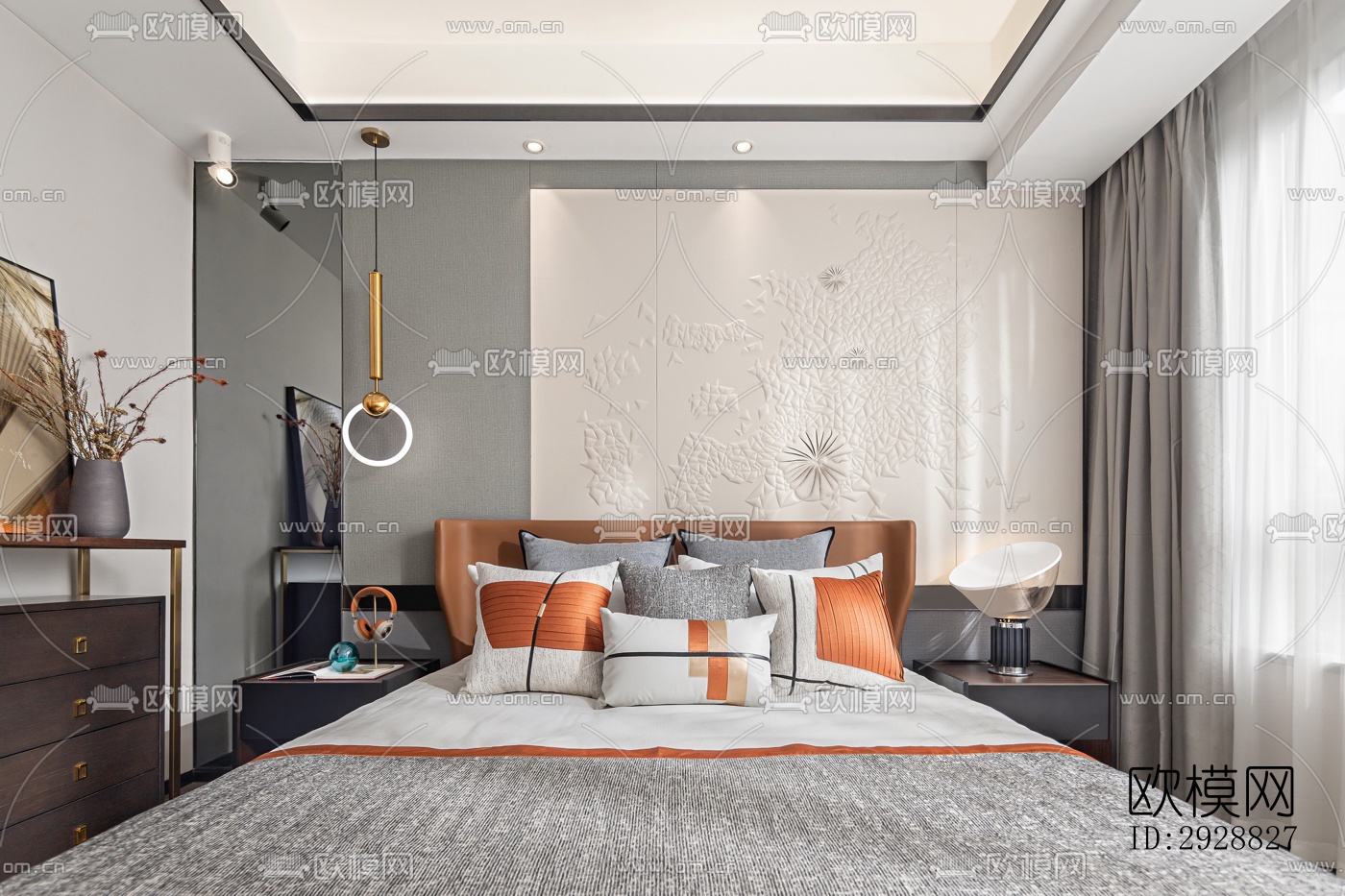 现代平层效果图下载（渲染图9）