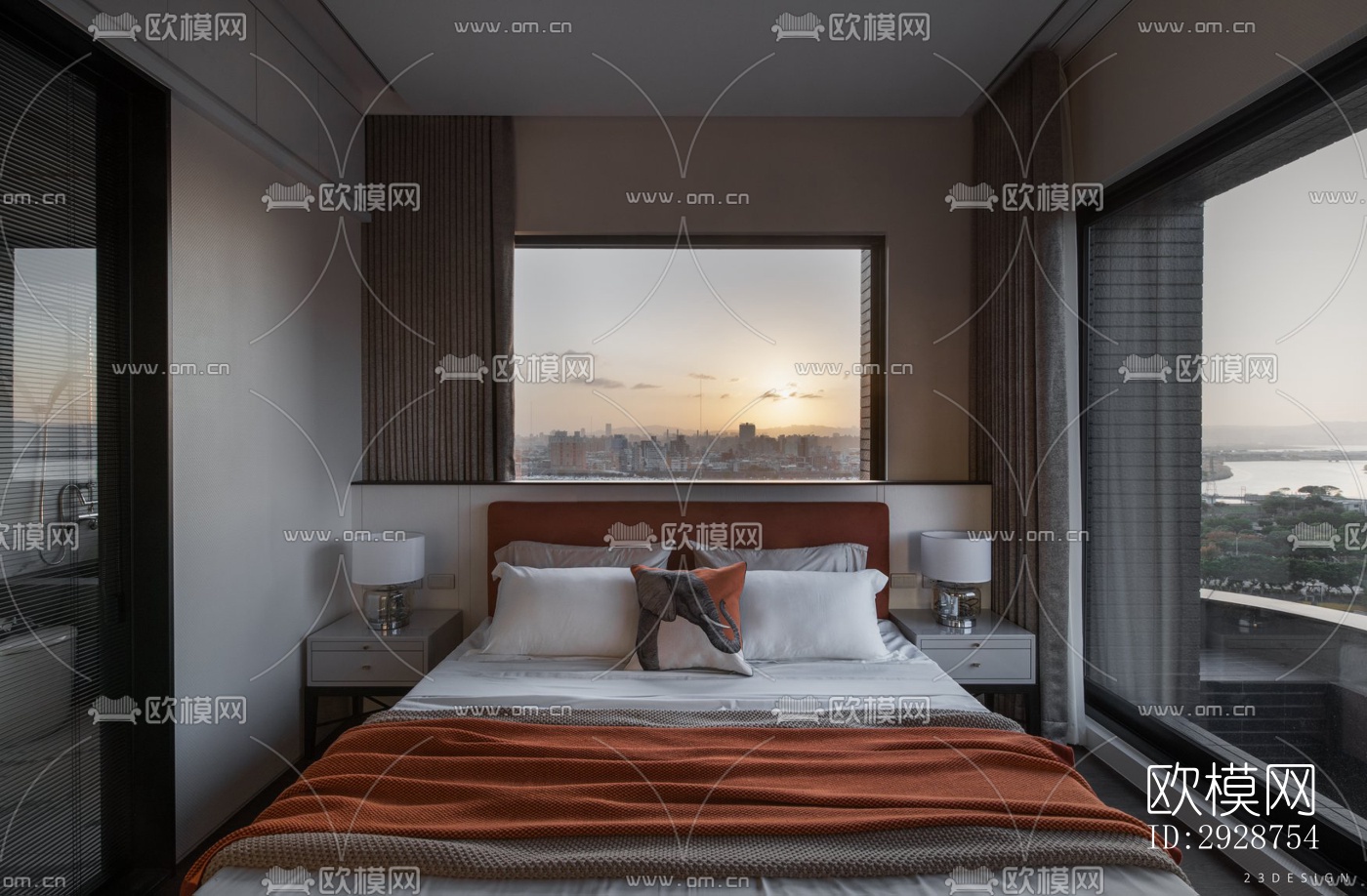 现代平层效果图下载（渲染图8）