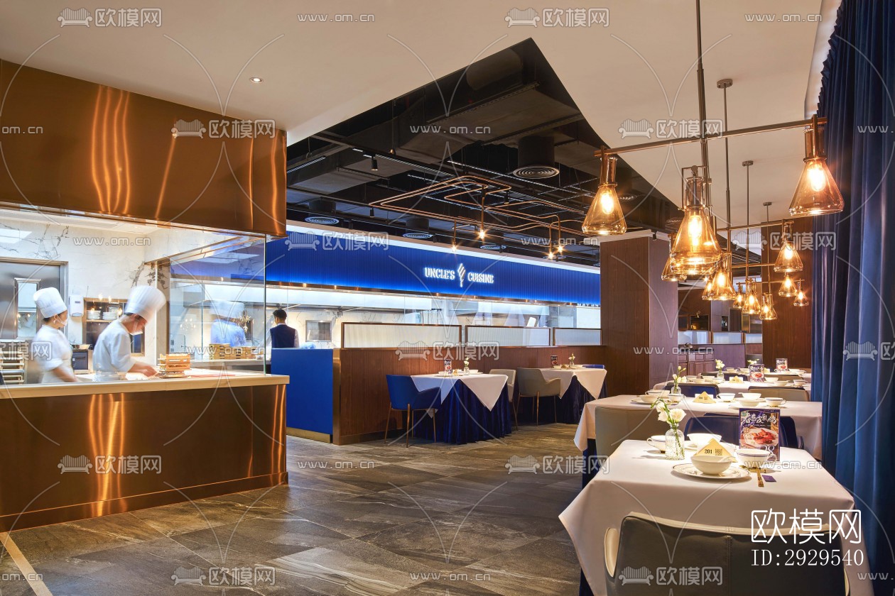 后现代西餐厅效果图下载（渲染图3）