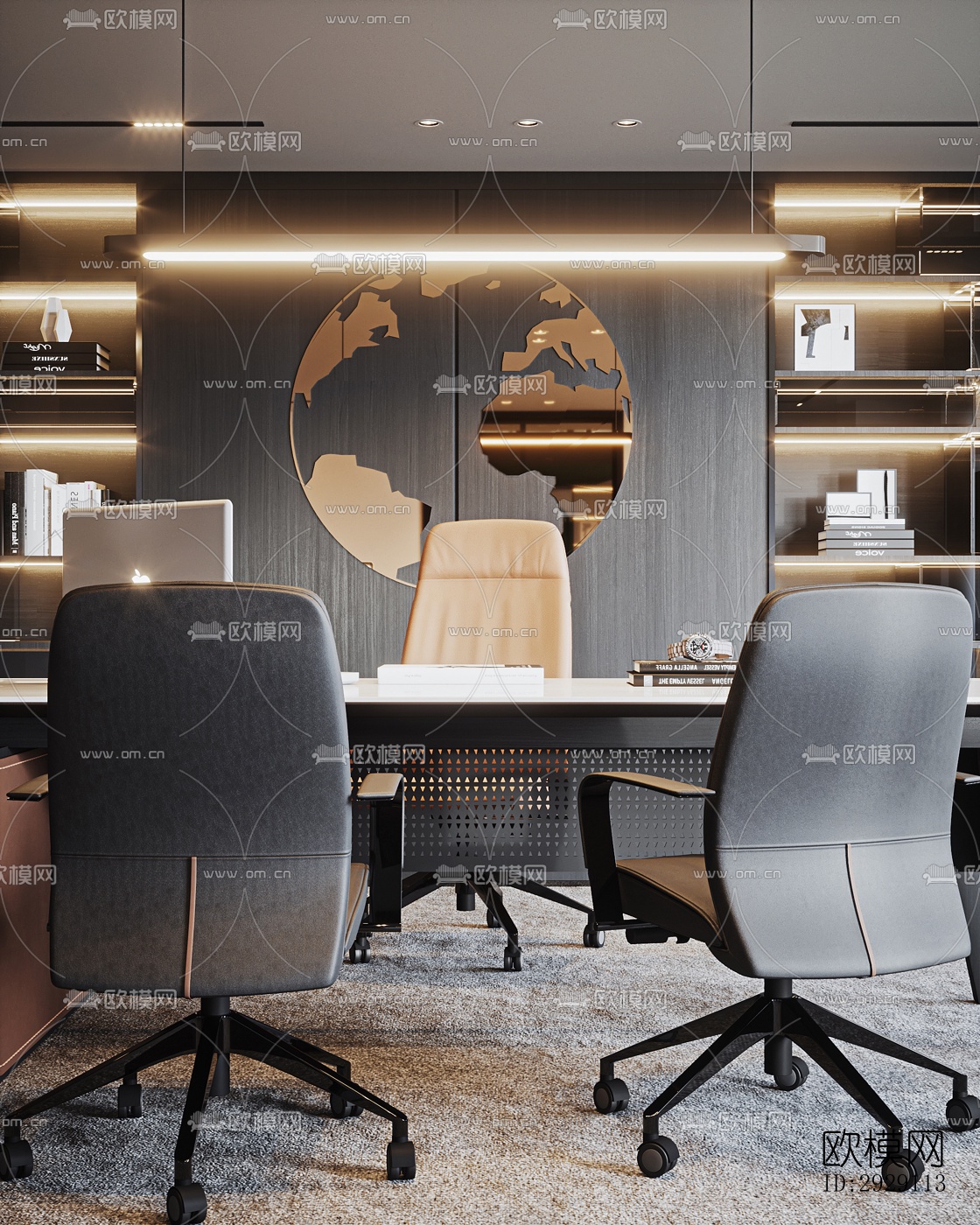 现代办公区效果图下载（渲染图4）